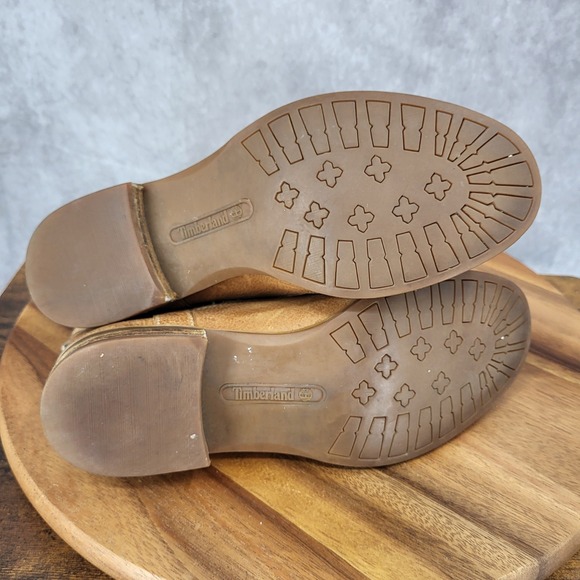 Timberland Ankle Boots Womens 7.5 Savin Hill Brown Leather Weave Pull On 4160 - Picture 12 of 13
